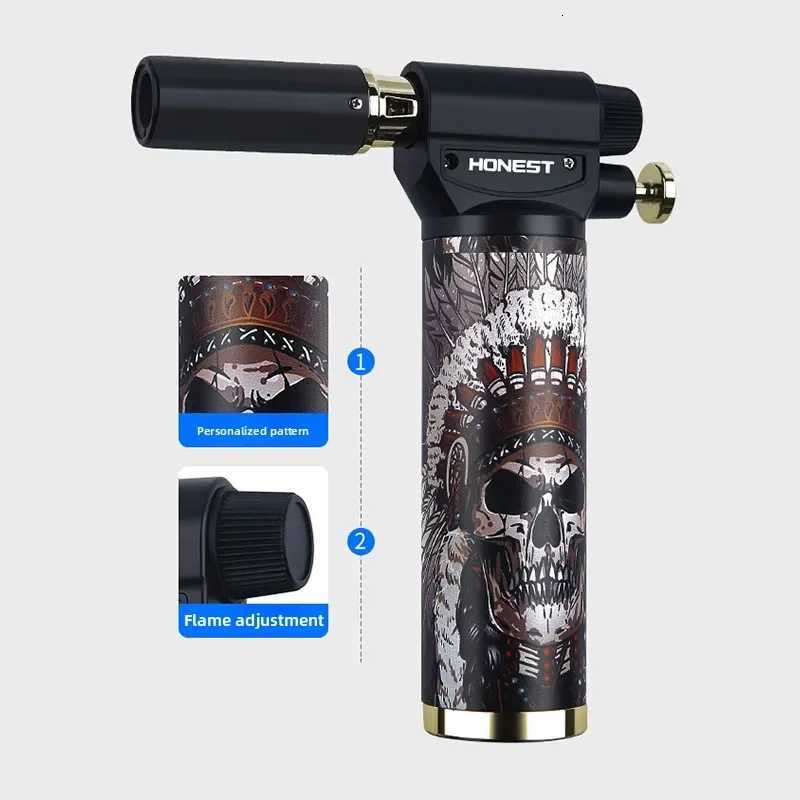 HONEST Outdoor Windproof BBQ Kitchen Baking Turbo Torch Multifunctional Butane Welding Gun Cigar Jet Flame Lighter L260903 - view 7