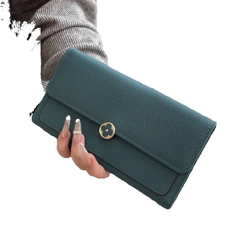 Women Long 136 Wallet Genuine Cowhide Classic Bifold Card Holder Cash Compartment Casual Daily Purse Clutch - view 9