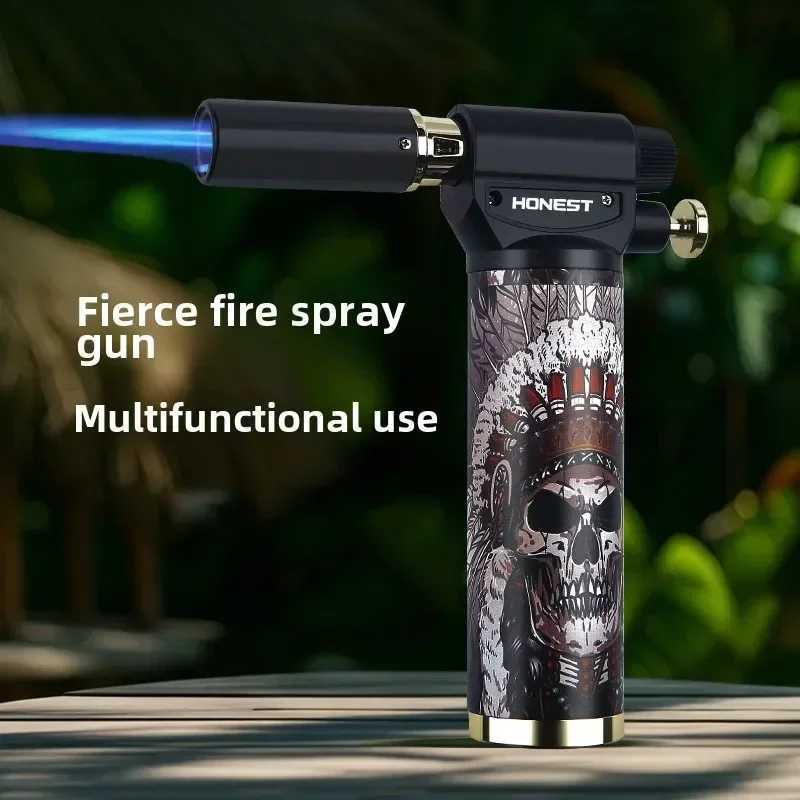 HONEST Outdoor Windproof BBQ Kitchen Baking Turbo Torch Multifunctional Butane Welding Gun Cigar Jet Flame Lighter L260903