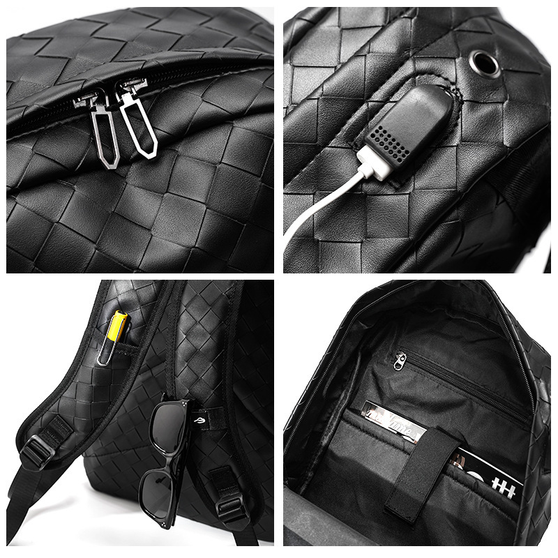 Designer Soft Leather Embossed Ackpack Large Capacity Student School Ag Laptop Ag Luxury Large Capacity Double Shoulder Ag Cual Versatile Travel Ackpa - view 5