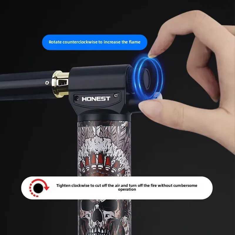 HONEST Outdoor Windproof BBQ Kitchen Baking Turbo Torch Multifunctional Butane Welding Gun Cigar Jet Flame Lighter L260903 - view 6