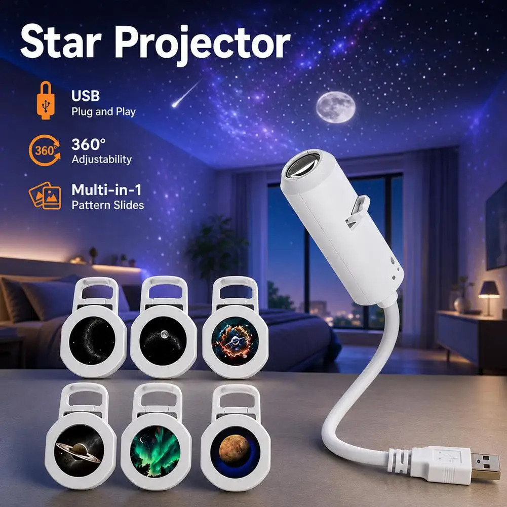 Mini Galaxy Star Projector Night Light Ceiling LED Lamp USB Starry Night Light For Bedroom Party Car Interior Ambient Lamp 260904 - view 4