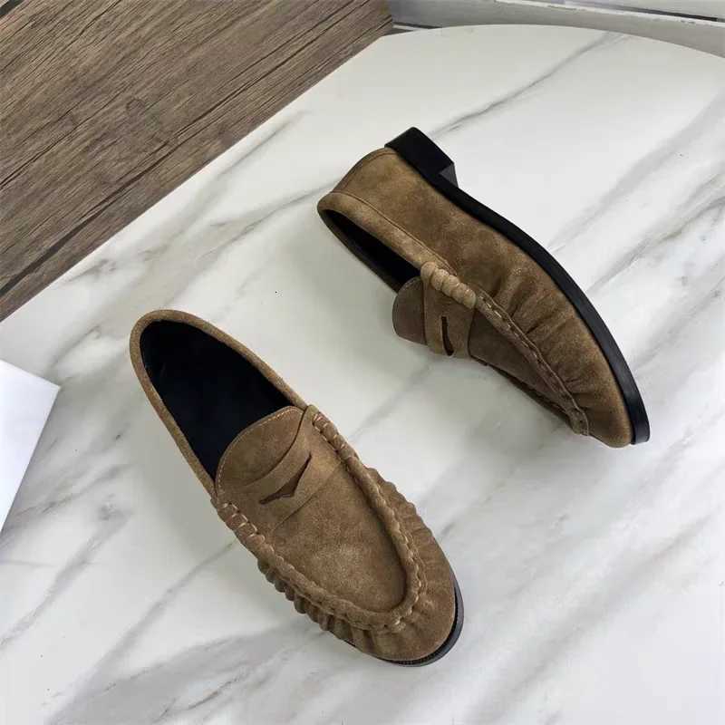 Loafers Design Retro Pleated Black Leather Slip on Single Shoes Soft Leather Soft Sole Casual Derby Shoes Trendy Women's Shoes J260903 - view 4