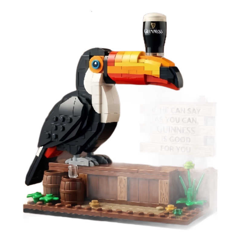 Building block parrot ornament creative wine bottle model children's educational toy gift tribute to Guinness L260904QQZX - view 4