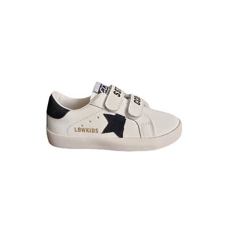 Children Skate Shoe Boy Girl Soft Sole Wear-Resistant Street Sports Shoe Kids Velcro Casual Sneakers Genuine Leather Board Shoes R260904
