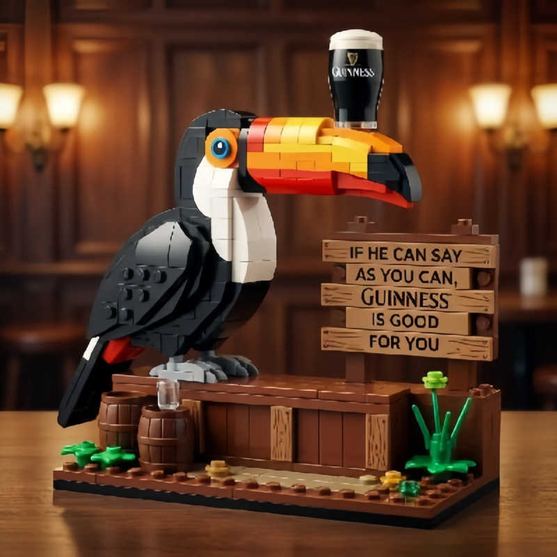 Building block parrot ornament creative wine bottle model children's educational toy gift tribute to Guinness L260904QQZX