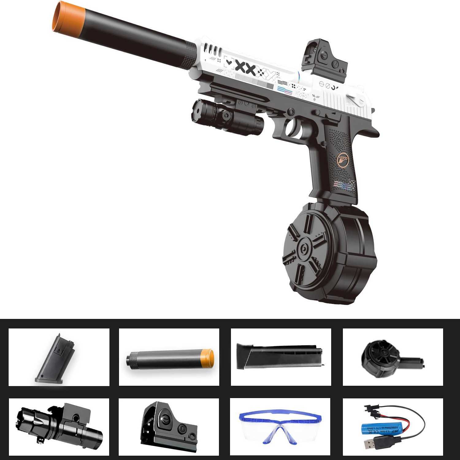 Toy pistol gel ball gun electric burst and manual single shot mode comes with three magazines rechargeable battery outdoor S260904RAKW - view 5