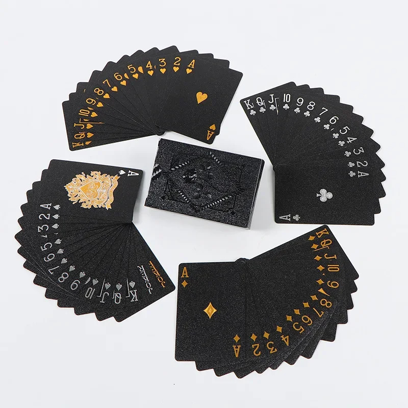 Color Black Gold Playing Card Game Card Group Waterproof Poker Suit Magic Dmagic Package Board Game Collection Entertainment 260905 - view 3