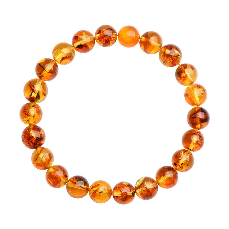 Jiu Ya Crystal Natural Yellow Flower Amber Bracelet Pure Water Fashion Flower Amber Bead Bracelet250712 - view 6