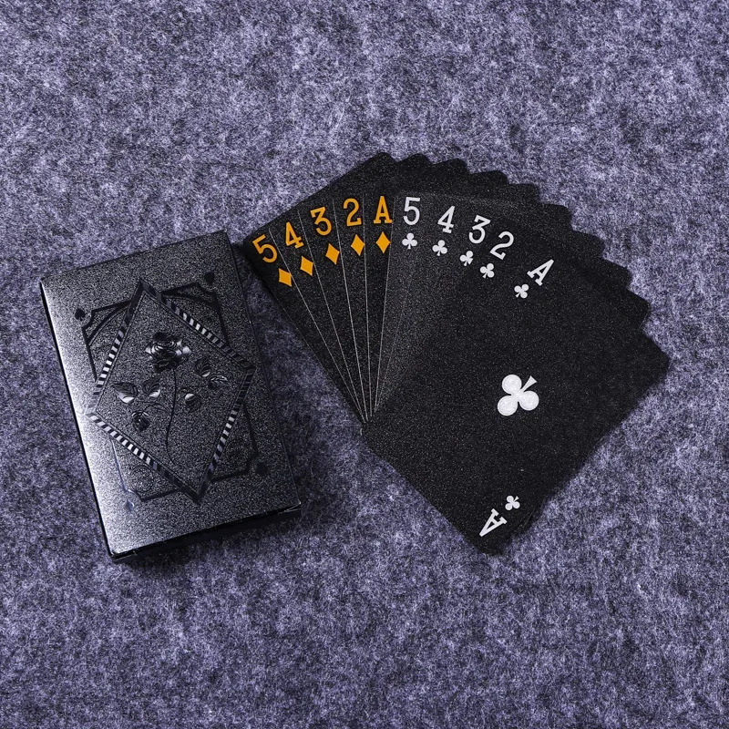 Color Black Gold Playing Card Game Card Group Waterproof Poker Suit Magic Dmagic Package Board Game Collection Entertainment 260905