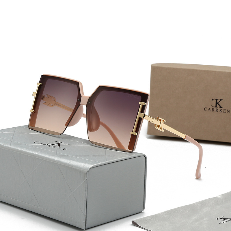 Luxury Brand Designer Fashionable Trendy Large-Frame Sunglasses, Popular Retro Avant-Garde Men And Women, Korean-Style Sunglasses For Drivers - view 5