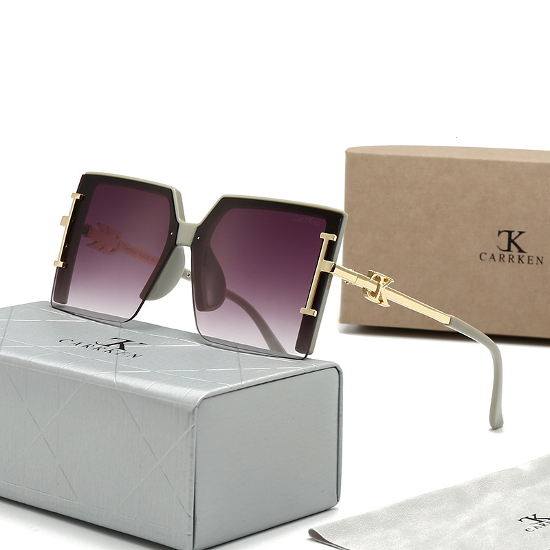 Luxury Brand Designer Fashionable Trendy Large-Frame Sunglasses, Popular Retro Avant-Garde Men And Women, Korean-Style Sunglasses For Drivers - view 3