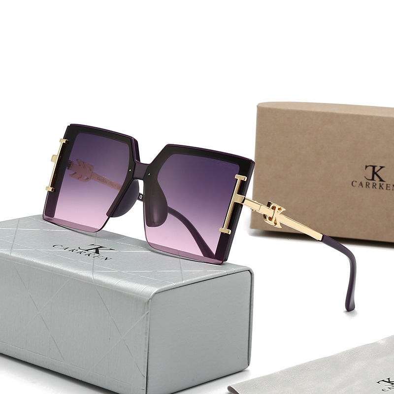 Luxury Brand Designer Fashionable Trendy Large-Frame Sunglasses, Popular Retro Avant-Garde Men And Women, Korean-Style Sunglasses For Drivers - view 6