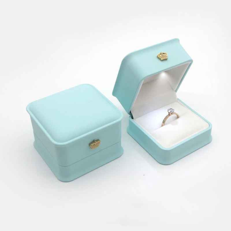 LED Jewelry Ring Box with Llight Crown Earrings Pendant Storage Display Proposal Wedding Gift Box Jewelry Organizer Box 260905 - view 5
