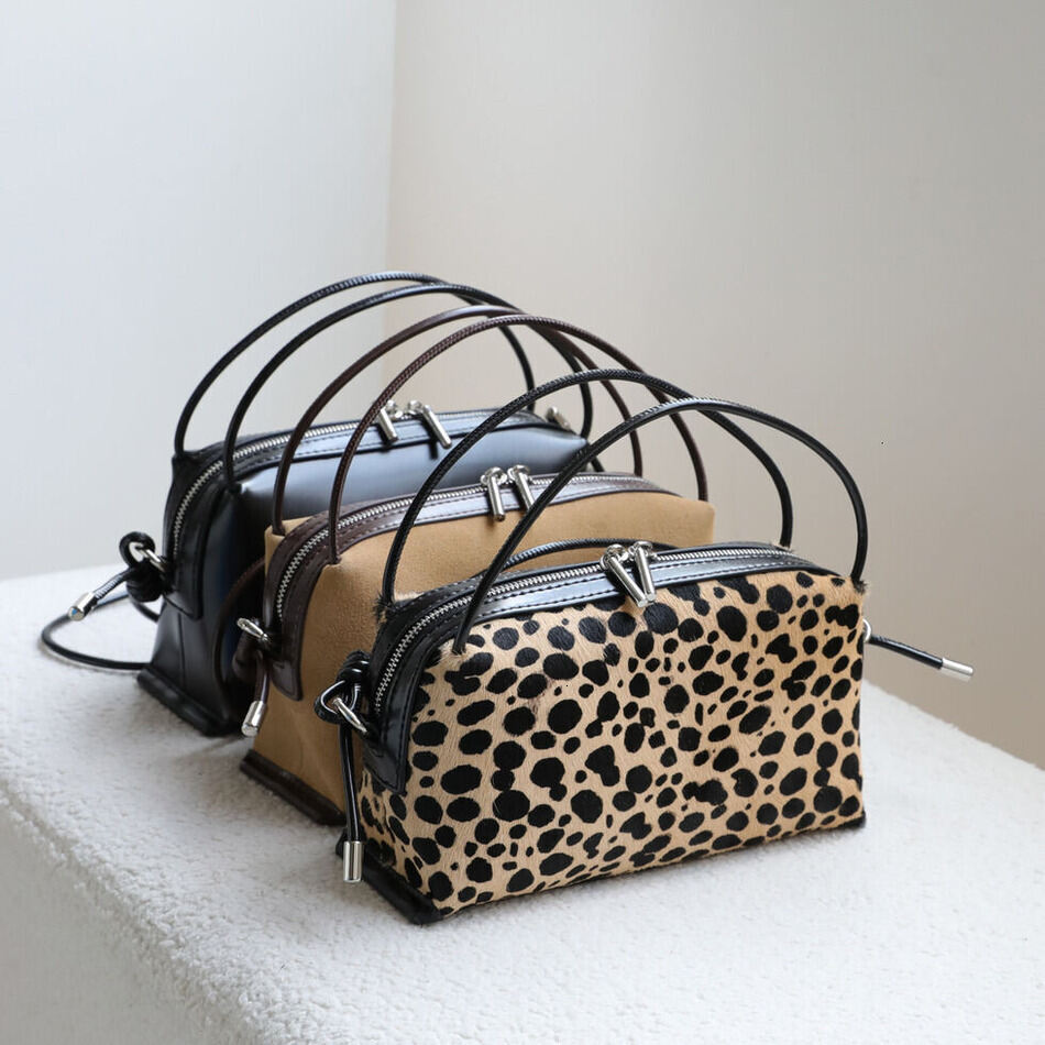 Women Unique Horsehair Frosted Mini Small Square Bag Simple Versatile Genuine Leather Shoulder Crossbody Handbag For Daily Office Commute Buckle Shoul - view 3