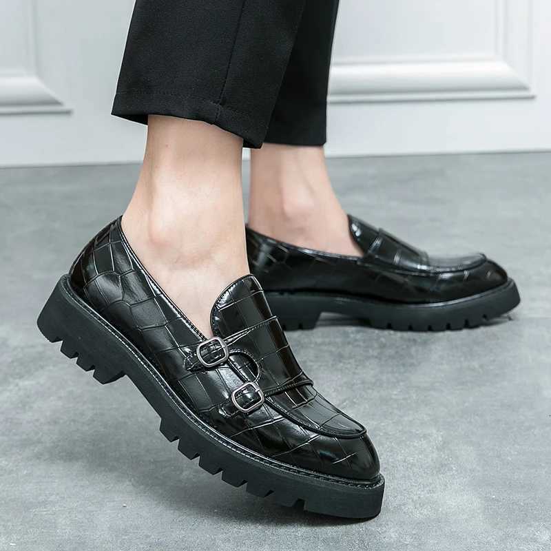 Loafers Leather Men's Dress Shoes Breathable Slip-On Solid Formal Casual Shoes Handmade Designer Men Shoes Mocassin H260903 - view 4