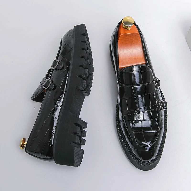 Loafers Leather Men's Dress Shoes Breathable Slip-On Solid Formal Casual Shoes Handmade Designer Men Shoes Mocassin H260903 - view 6