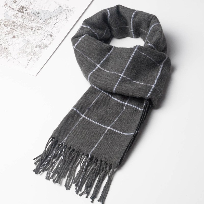 Winter Men Scarf Keep Warm Cashmere Scarves Casual Fashion Brand Designer Pashmina Neckerchief Tassel Business Shawl Wrap W260907 - view 5