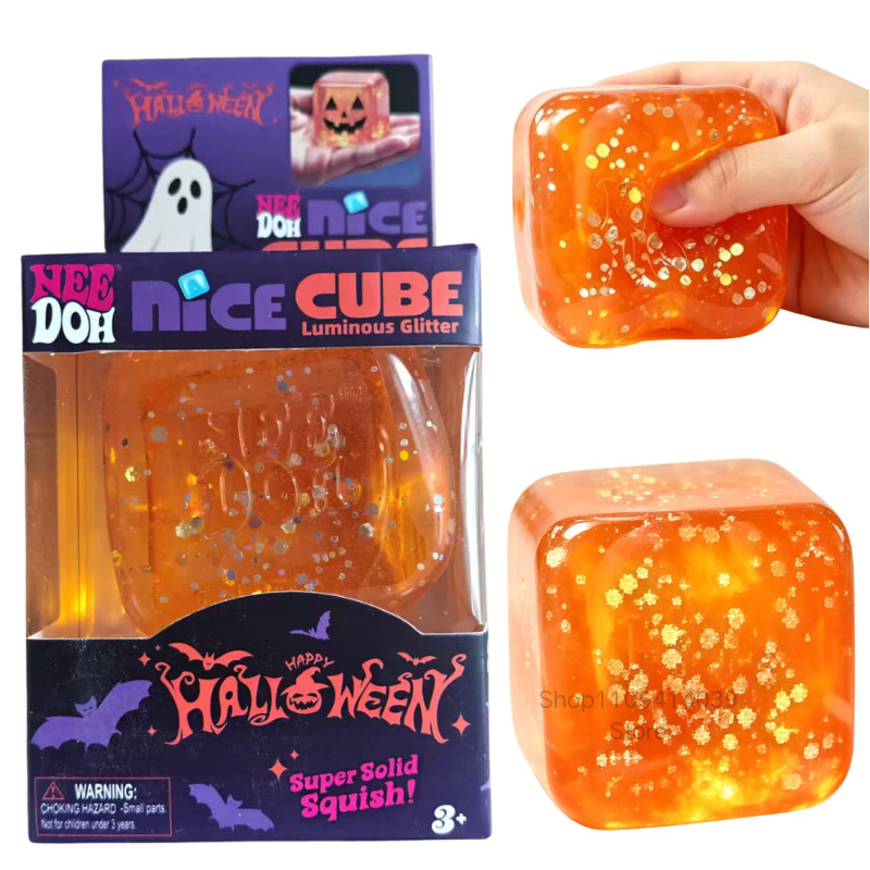 Halloween Needoh Orange Nice cube Squeeze Toys Sensory Colorful Knead Stretch Anxiety Relief ADHD Fidget Toy Leisure Gift 26Y0907