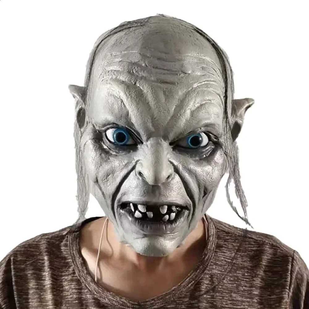 Horror Gollum Skull Mask Hallowmas Cosplay Skeleton Monster Elf Zombies Latex Helmet Halloween Carnival Purim Party Costume Props Gifts C260907 - view 7