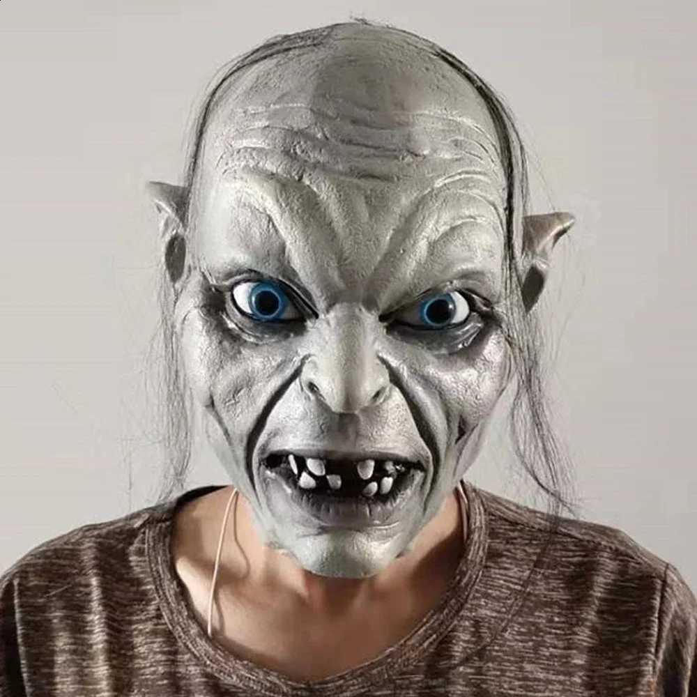 Horror Gollum Skull Mask Hallowmas Cosplay Skeleton Monster Elf Zombies Latex Helmet Halloween Carnival Purim Party Costume Props Gifts C260907 - view 3