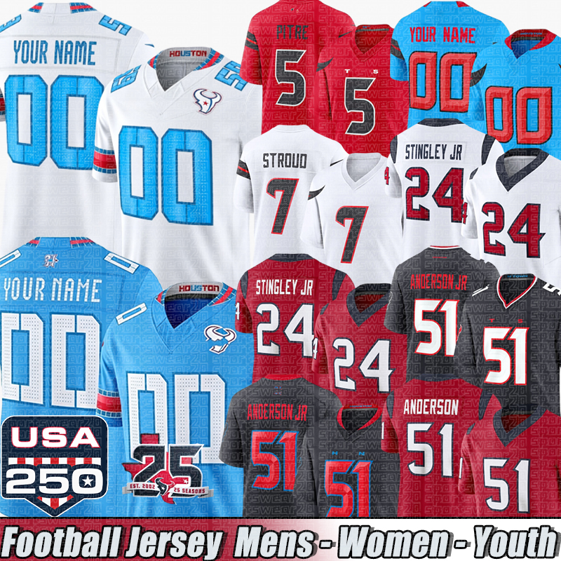 Maglia Houstones Texans # 7 Maglia CJ Stroud Maglia Texana Stefon Diggs Maglia …