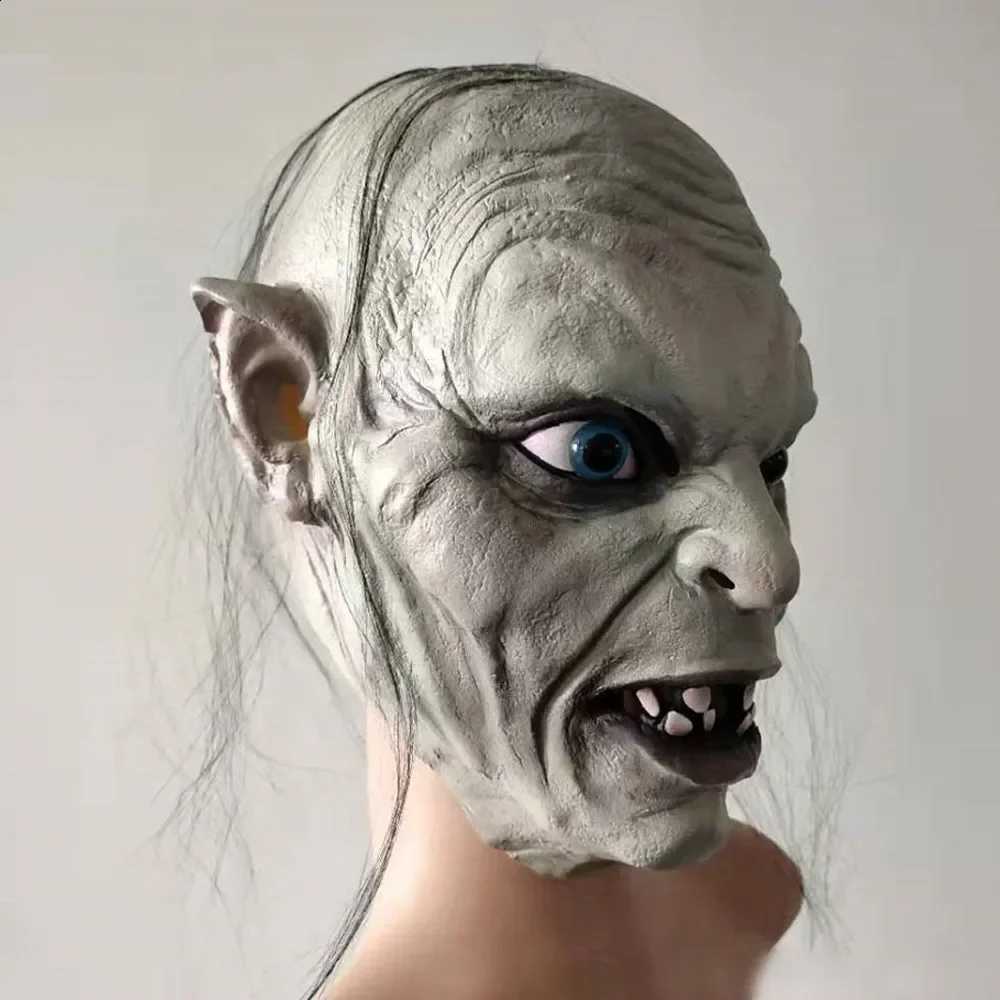 Horror Gollum Skull Mask Hallowmas Cosplay Skeleton Monster Elf Zombies Latex Helmet Halloween Carnival Purim Party Costume Props Gifts C260907 - view 4