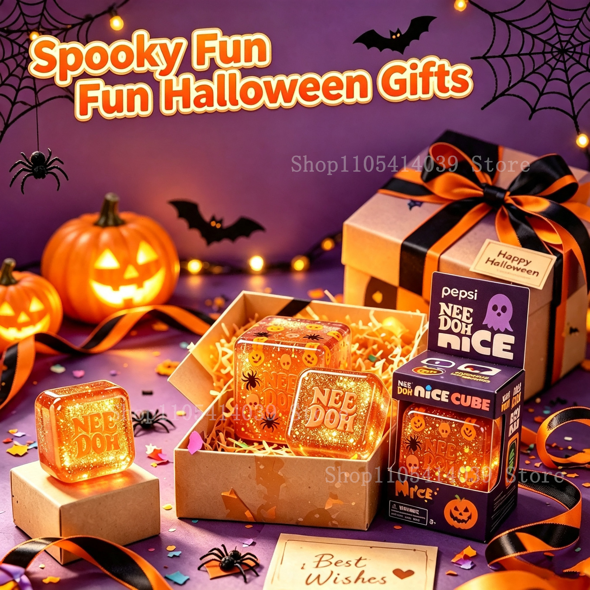 Halloween Needoh Orange Nice cube Squeeze Toys Sensory Colorful Knead Stretch Anxiety Relief ADHD Fidget Toy Leisure Gift 26Y0907 - view 6