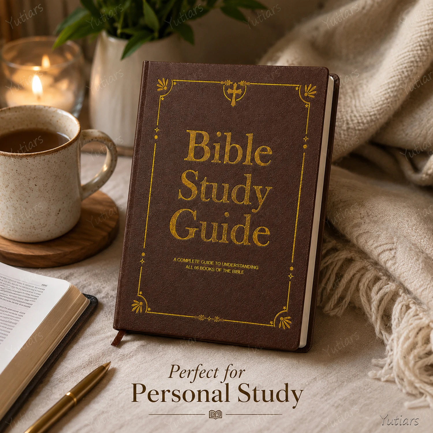 Retro PU Leather Scripture Workbook All 66 Bible Books Structured Devotional Notebook For Christian Holiday Presents 260907 - view 7