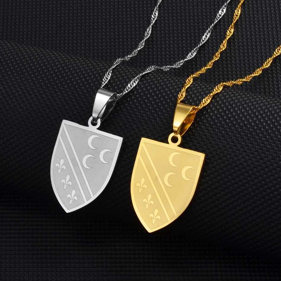 Gold Anniyo Bosnians Pendant Necklaces Color Silver Color Charm Bosna Bosniak Jewelry #264521 C260905 - view 3