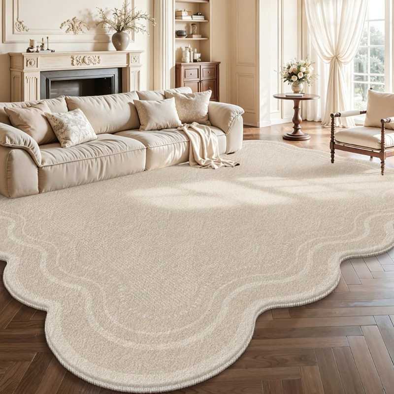 Cream Style Rugs for Bedroom Large Area Living Room Decoration Plush Carpet Irregular Thick Lounge Floor Mat Fluffy Soft Rug X260907 - view 4