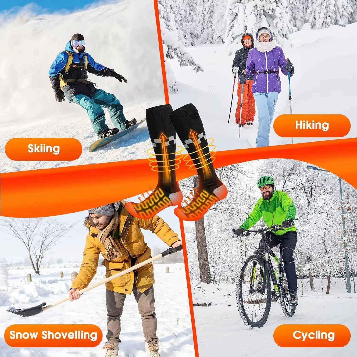 New APP Control Heated Socks 5000mah Battery Electric Heated Skiing Socks Winter Thermal Heated Foot Warmer Sport Socks Q260907 - view 6