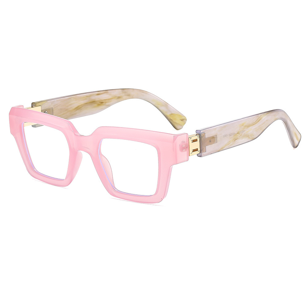 Leopard print square-shaped European American anti-blue light women, fashionable and suitable prescription lenses, thick frame glasses for men - view 4