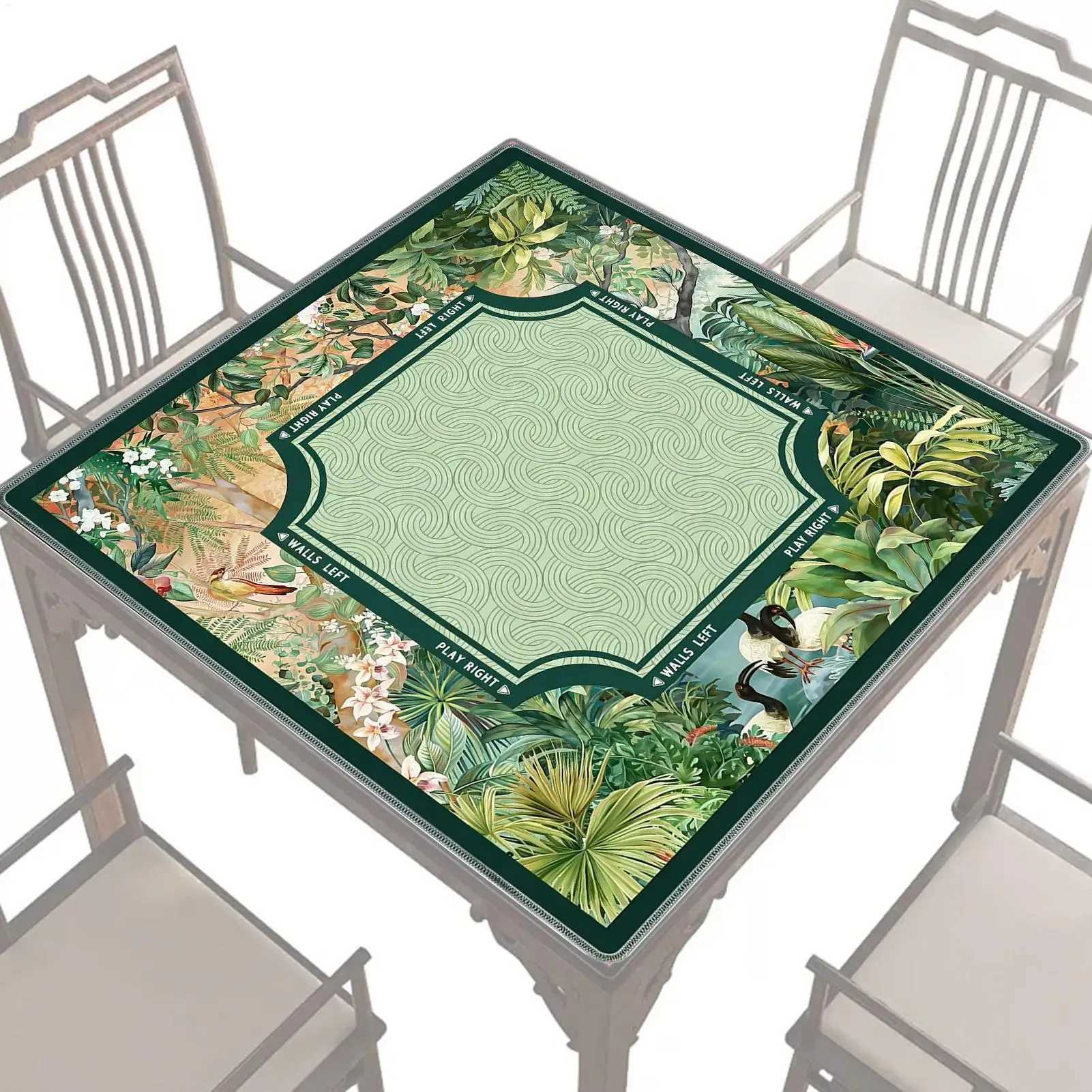 80x80cm Non-Slip Mahjong Mat for Table Noise Reduction Tropical Mahjong Mat Table Cover for Tile Games Home Dorm Apartment Z260908 - view 6