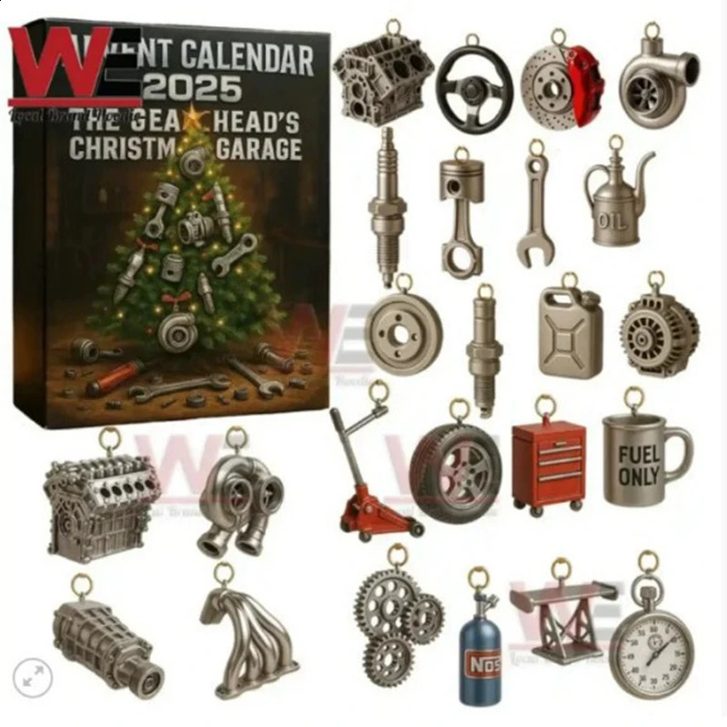 Airplane Tractor 2D Pendant Advent Calendar Christmas Gift 24 Day Countdown Retro Engine Acrylic Hanging Decoration Blind Box 260907 - view 4