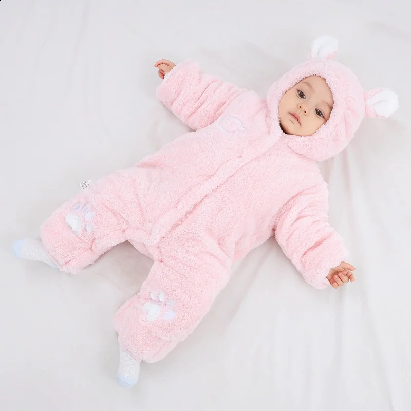 Autumn and Winter Baby Plush Climbing Clothes Baby Warm and Thick Cartoon Dog Rabbit Cute Cotton Clothes for 0-2 Years 260907 - view 4