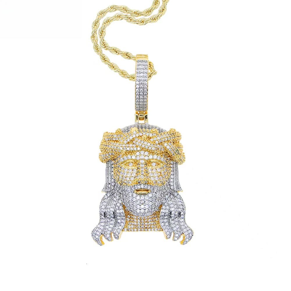 Men's Full Moissanite Jesus Lion Head Pendant Iced Out Bling Hip Hop Large Statement Necklace Charm For Daily Wear Birthday Gift - view 7