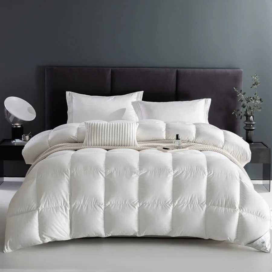 100% Cotton White Goose Down Comforter Winter Warm Duvet Insert Box Stitched Fluffy Lightweight Bedding Queen King Full Twin L260907 - view 4