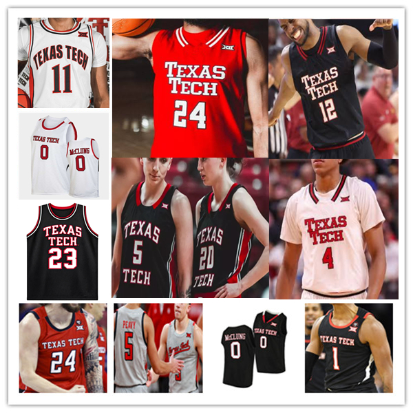 Maglia Da Basket JT Toppin Texas Techs TTU Christian Anderson Donovan Atwell Le…