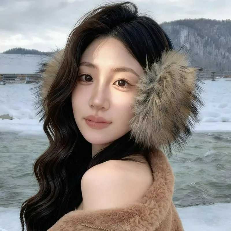 Furry Plush New Earmuffs Korean Women Fashion Y2K Fluzzy Thicken Earflap Winter Windproof Warm Cycling Ear Protection Earplugs H260908 - view 4