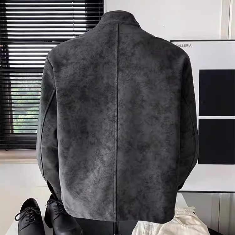 Designer Jacket American Luxury Fashion Brand Men's Stand Up Collar PU Leather Slim Fit Flying Baseball Jacket Youth Outdoor Sports And Leisure B - view 6