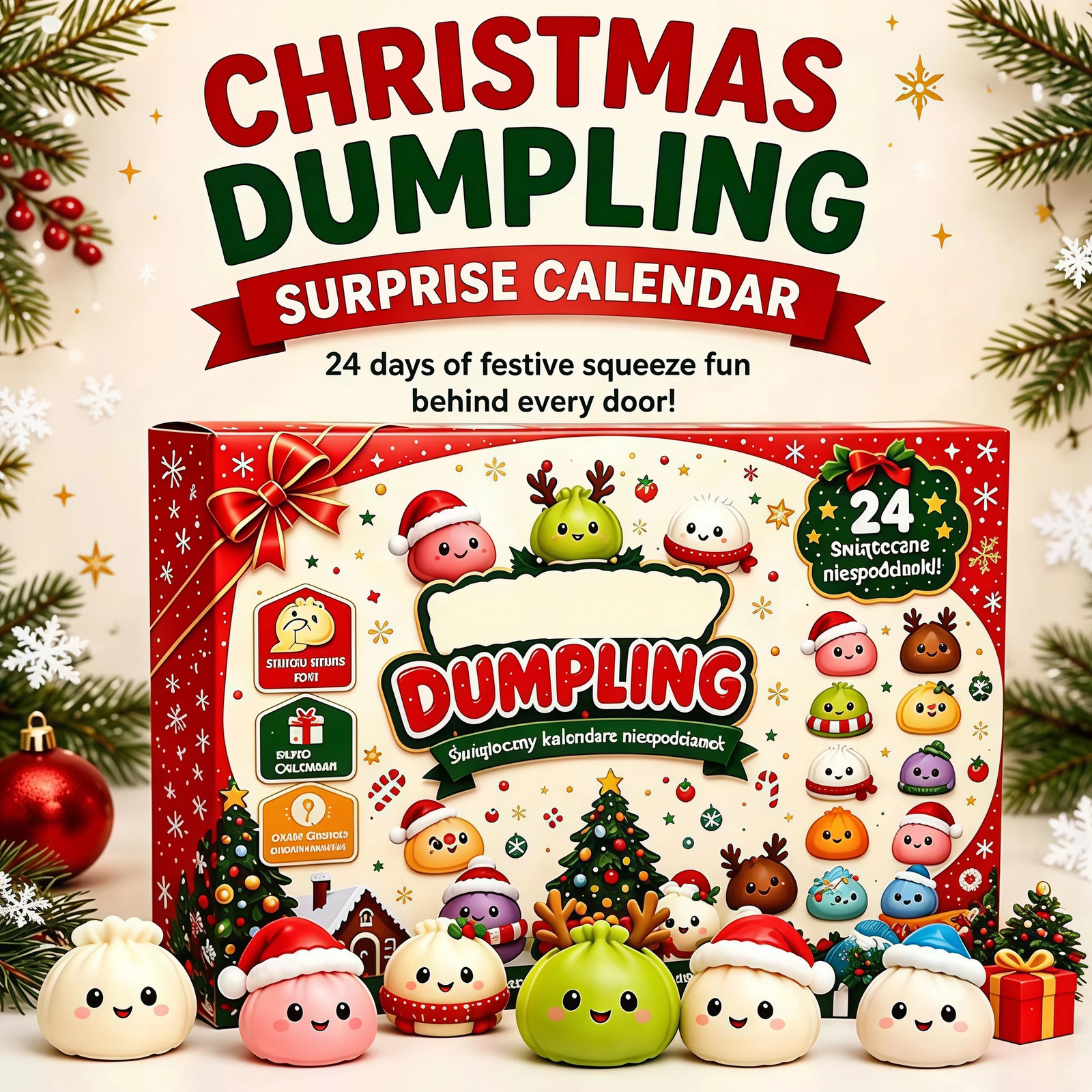 2026 Christmas Squishies Advent Calendar 24 Days Countdown Dumpling Squishy Stress Relief Fidget Mystery Surprise Gift Box Decor 260907 - view 3