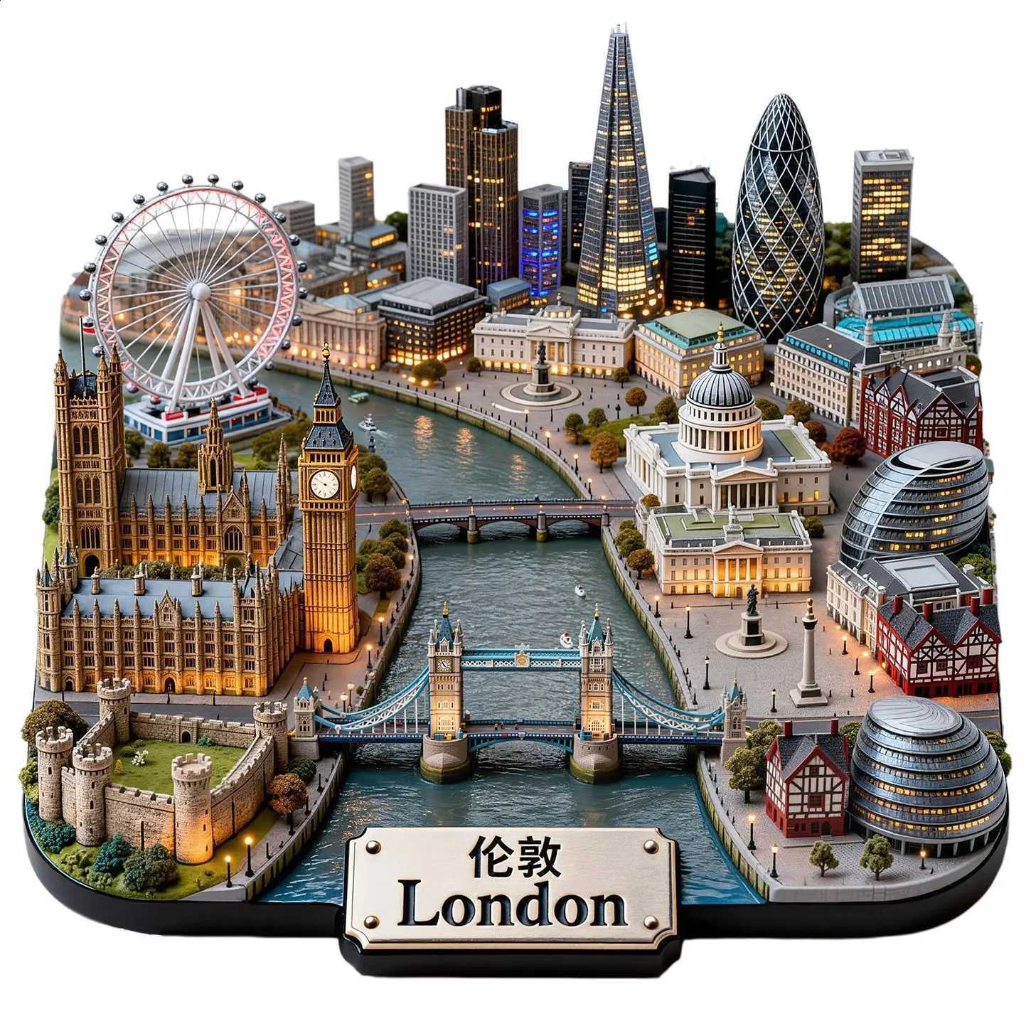 Big Ben 3D Embossed London Metal Fridge Magnet Creative British Landmark Travel Souvenir Gift N260907 - view 6