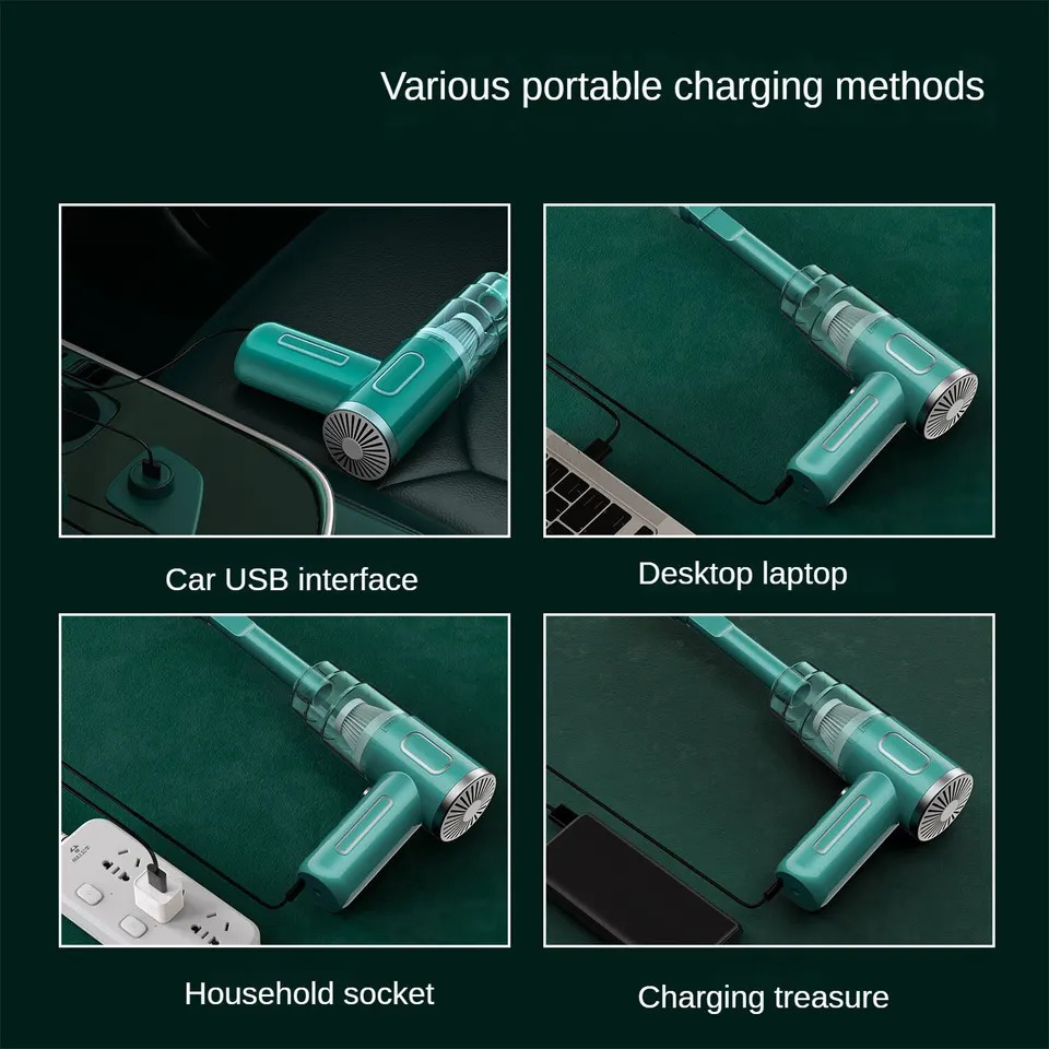 Car Cordless Vacuum Cleaner Portable Large Suction Household Cleaning Equipment Handheld Dust Collector Small Mini Dust Blower 260907 - view 5