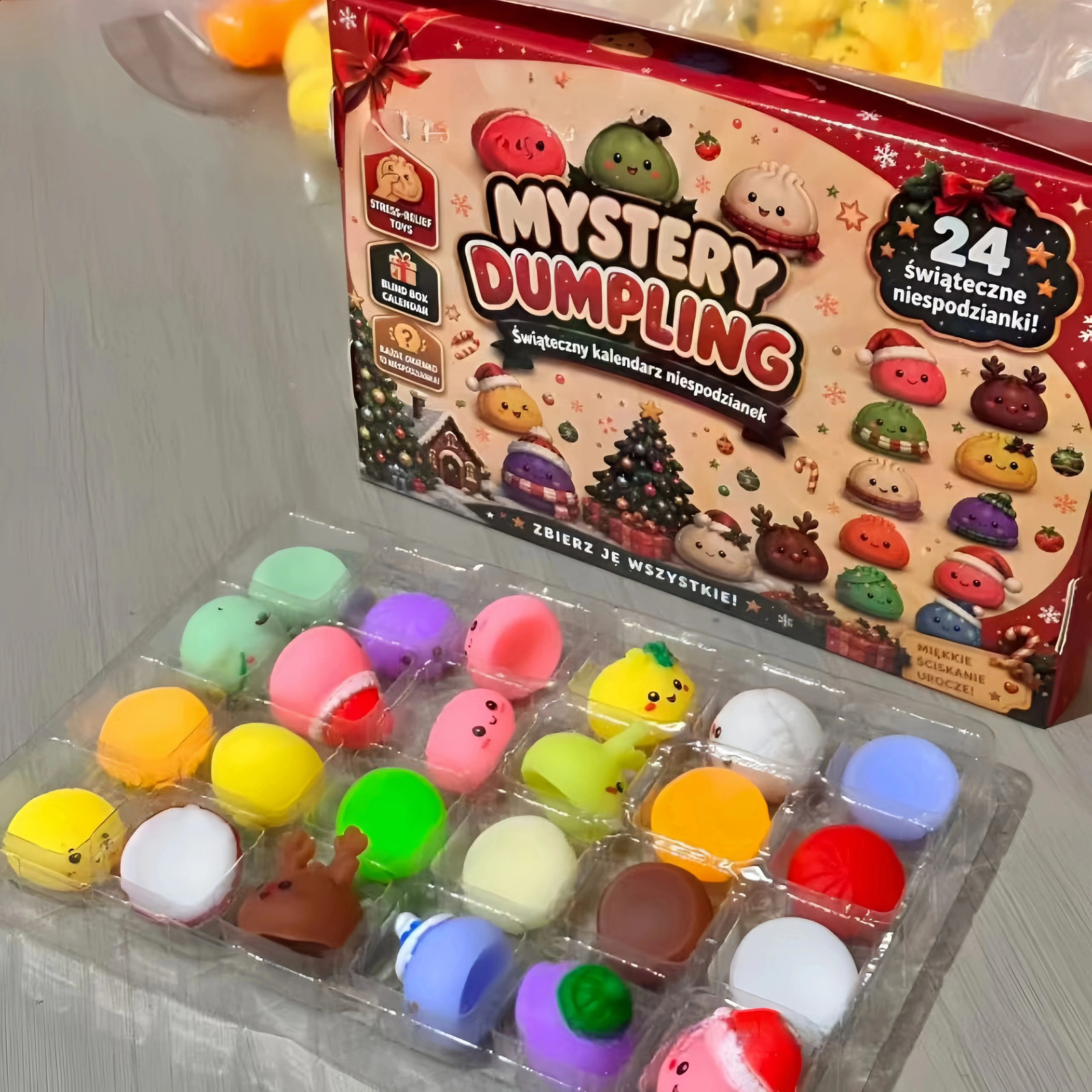 2026 Christmas Squishies Advent Calendar 24 Days Countdown Dumpling Squishy Stress Relief Fidget Mystery Surprise Gift Box Decor 260907 - view 7