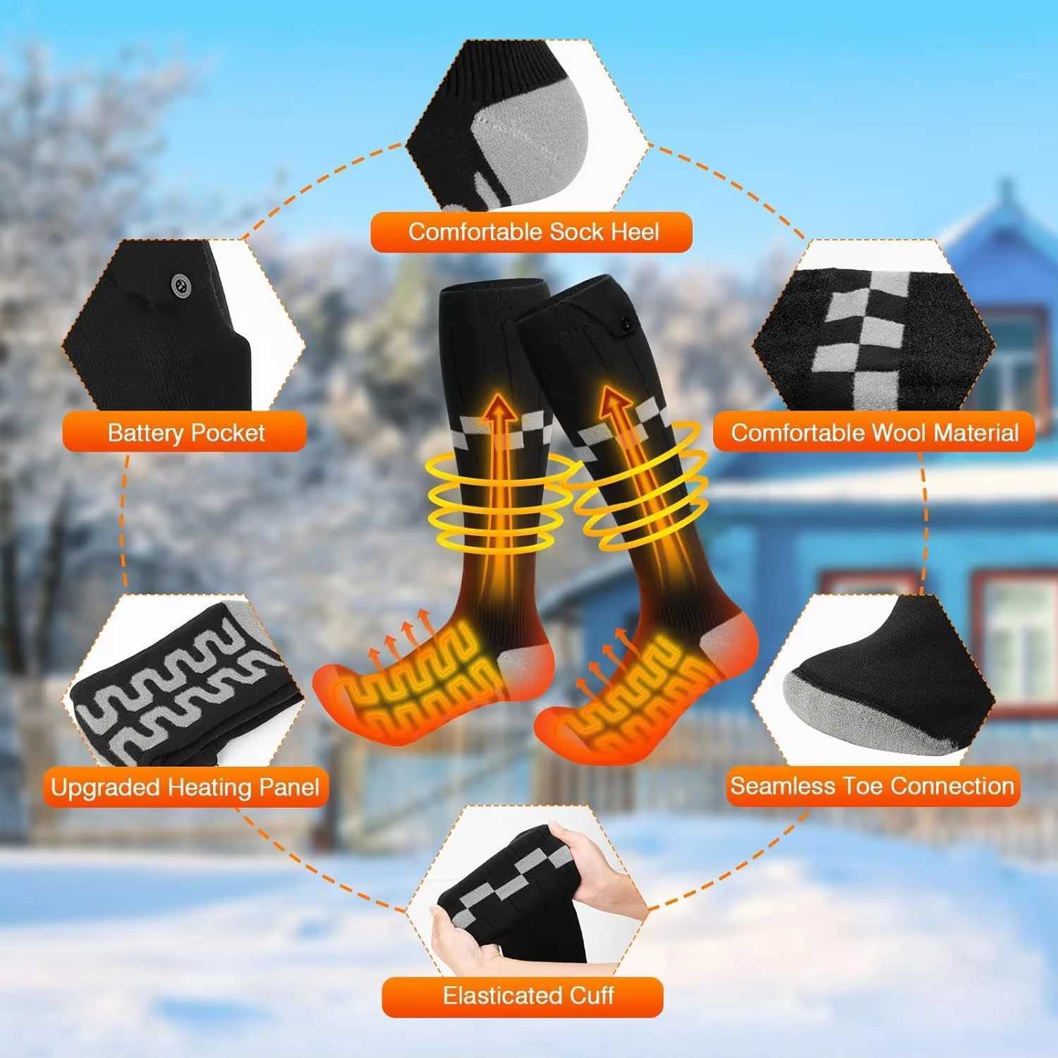 New APP Control Heated Socks 5000mah Battery Electric Heated Skiing Socks Winter Thermal Heated Foot Warmer Sport Socks Q260907 - view 5