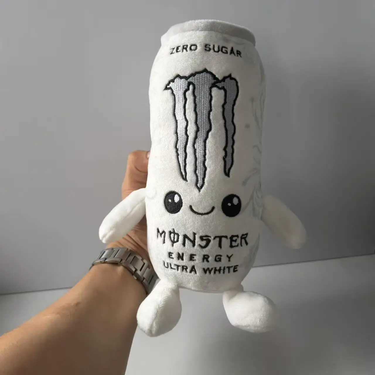 New Simulation White Energy Drink Can Shaped Plush Toy Zero Sugar Theme Soft Stuffed Doll Desktop Ornament Holiday Gift For Fans C2609087MVW - view 6