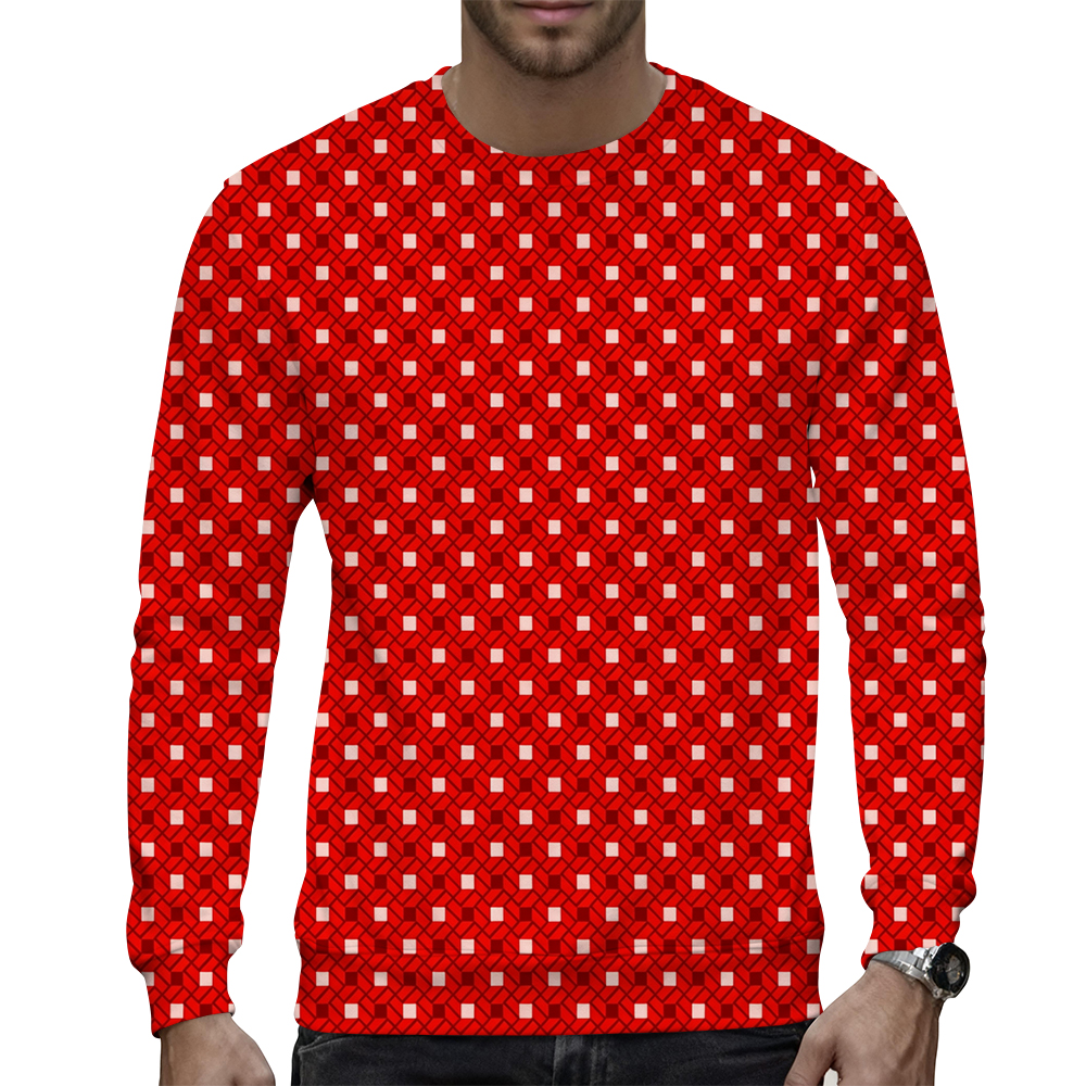 Men's Autumn Long-Sleeve Crew Neck Hoodie - Comfortable Knitwear for Cool Weather