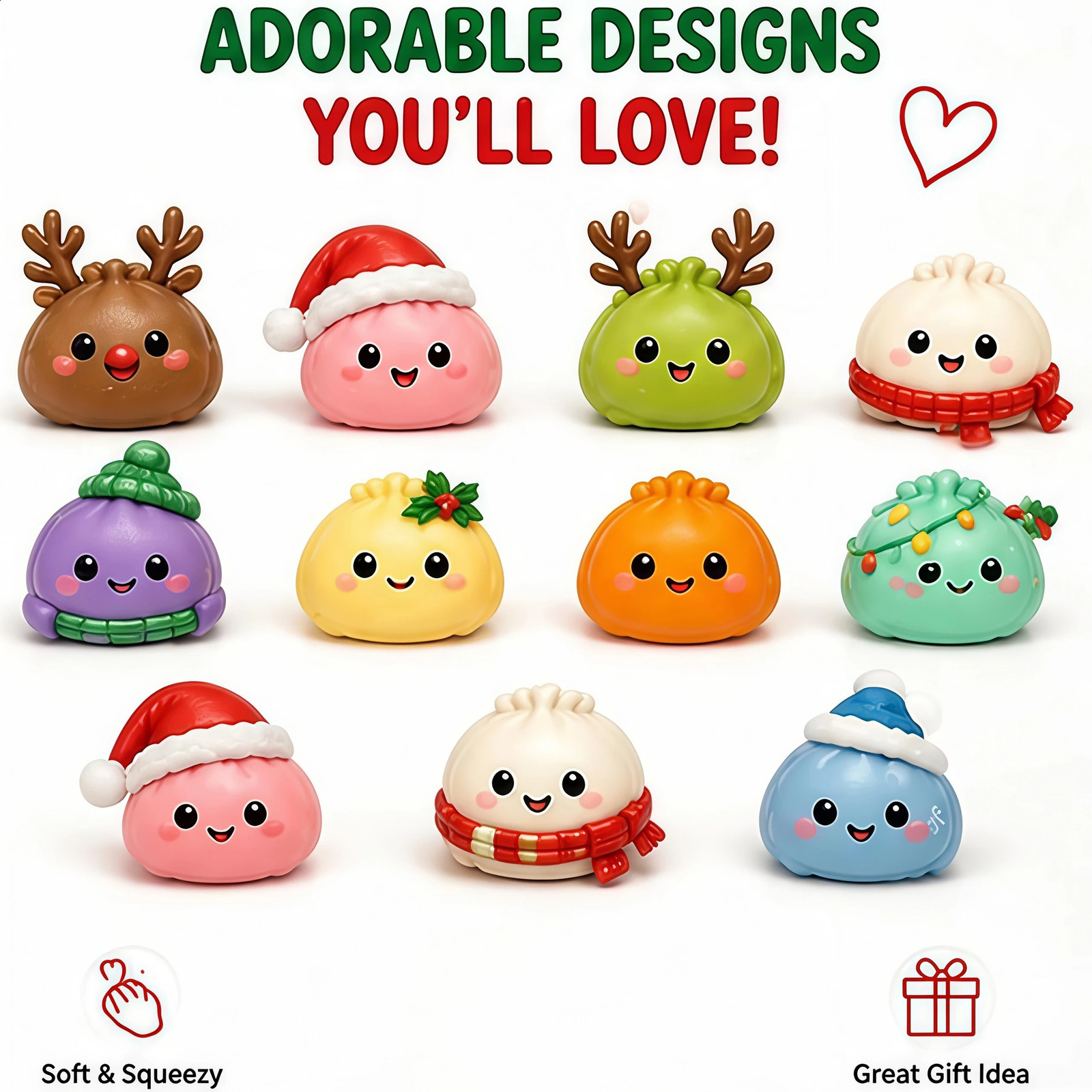 2026 Christmas Squishies Advent Calendar 24 Days Countdown Dumpling Squishy Stress Relief Fidget Mystery Surprise Gift Box Decor 260907 - view 6