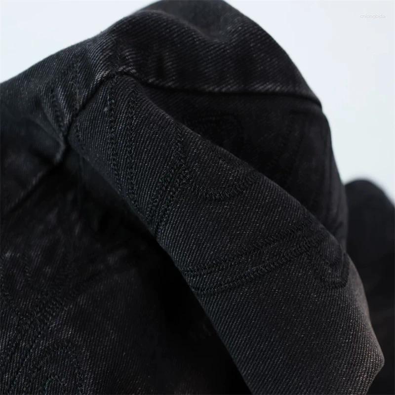 Men' s Jeans America Style Letter Embroidered Loose Retr - view 7